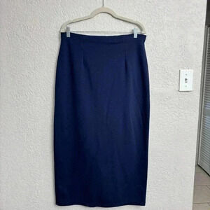Villager by Liz Claiborne Vintage 90’s Skirt Blue Stretch Midi Skirt - Sz L